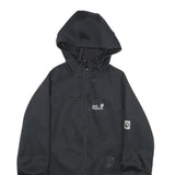 JACK WOLFSKIN Womens Black Outdoor Jacket UK 8 Polyester Hooded Zip Floral