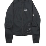 JACK WOLFSKIN Womens Black Outdoor Jacket UK 8 Polyester Hooded Zip Floral