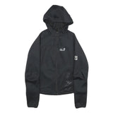 JACK WOLFSKIN Womens Black Outdoor Jacket UK 8 Polyester Hooded Zip Floral