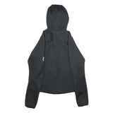 JACK WOLFSKIN Womens Black Outdoor Jacket UK 8 Polyester Hooded Zip Floral