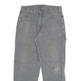 DICKIES Mens Grey Regular Fit Workwear Denim Jeans W32 L32 Cotton Blend Zip