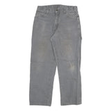 DICKIES Mens Grey Regular Fit Workwear Denim Jeans W32 L32 Cotton Blend Zip