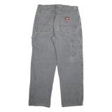 DICKIES Mens Grey Regular Fit Workwear Denim Jeans W32 L32 Cotton Blend Zip