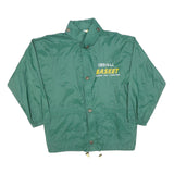 Mens Green Basket Graphic Polyester Blend Zip Jacket M Casual Sportswear