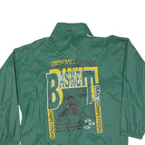 Mens Green Basket Graphic Polyester Blend Zip Jacket M Casual Sportswear