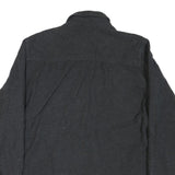 GRIZZLY MOUNTAIN Mens Black Plain Shirt L Button Pocket Casual Cotton Blend