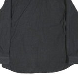 GRIZZLY MOUNTAIN Mens Black Plain Shirt L Button Pocket Casual Cotton Blend