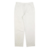DOCKERS Womens Cotton Blend White Regular Straight Trousers W32 L32 Casual Zip