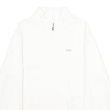 VANS Mens White Half Zip Sweatshirt M Cotton Blend Casual Pullover