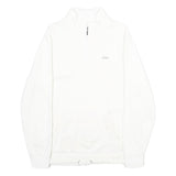 VANS Mens White Half Zip Sweatshirt M Cotton Blend Casual Pullover