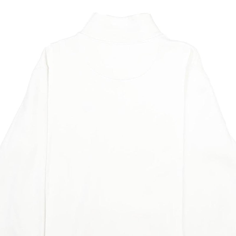 VANS Mens White Half Zip Sweatshirt M Cotton Blend Casual Pullover