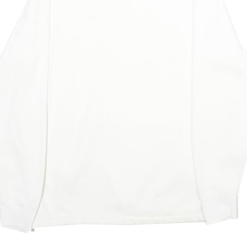 VANS Mens White Half Zip Sweatshirt M Cotton Blend Casual Pullover