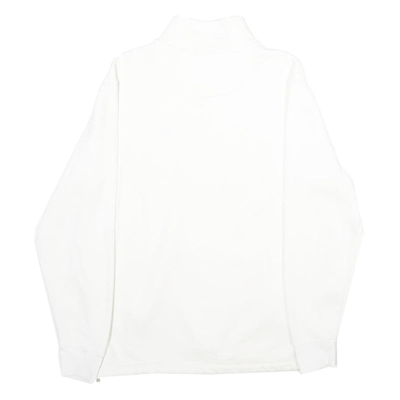 VANS Mens White Half Zip Sweatshirt M Cotton Blend Casual Pullover