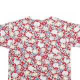 SOUTHERN LADY Womens Red Floral Print Short Sleeve Round Neck Top S Casual