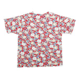 SOUTHERN LADY Womens Red Floral Print Short Sleeve Round Neck Top S Casual