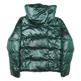DKNY Womens Green Puffer Jacket L Polyester Blend Zip Outdoor Winter Warm