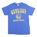 GILDAN Mens Blue & Yellow Golden State Warriors Graphic T-Shirt M Short Sleeve