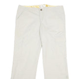 OLD NAVY Womens Cotton Beige Relaxed Straight Trousers W40 L34 Casual Zip Cargo