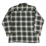 HIGHLAND Mens Green & White Check Shirt L Cotton Blend Long Sleeve Casual