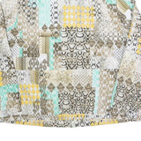 ALIA Womens Beige White Yellow Patchwork Zip Jacket UK 18 Polyester Printed