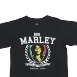 ZION Mens Black Bob Marley Graphic T-Shirt M Short Sleeve Crew Neck Cotton Blend