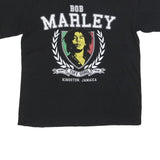 ZION Mens Black Bob Marley Graphic T-Shirt M Short Sleeve Crew Neck Cotton Blend