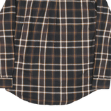 SMITHS Mens Black & Brown Check Shirt M Cotton Blend Casual Button Front