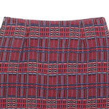 CLAUDIE PIERLOT Womens Red Mini Cotton Blend Skirt S Plaid Pattern Zip Closure