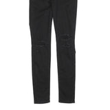 LEVI'S 721 Womens Jeans Black Slim Skinny Denim W24 L30 Distressed Ripped