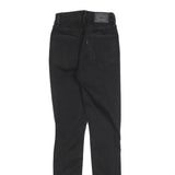 LEVI'S 721 Womens Jeans Black Slim Skinny Denim W24 L30 Distressed Ripped