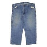 DICKIES Mens Regular Fit Blue Denim Jeans W46 L28 Workwear Cotton Blend Zip