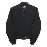 HARLEY DAVIDSON Mens Black Wool Blend Jacket XS Zip Bomber Classic Fit Logo