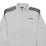 ADIDAS Mens Grey & Black Track Jacket S Polyester Blend Zip Athletic Casual