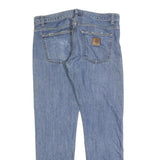 CARHARTT Mens Slim Fit Blue Denim Jeans W34 L32 Classic Cotton Zip Pocket Casual
