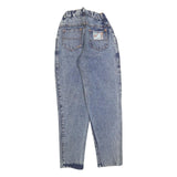 Girls Blue Regular Fit Denim Light Wash Jeans W20 L26 Roller Skate Print