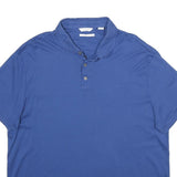 CALVIN KLEIN Mens Blue Short Sleeve Polo Shirt XL Cotton Casual Basic