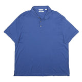 CALVIN KLEIN Mens Blue Short Sleeve Polo Shirt XL Cotton Casual Basic