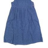 WOOLRICH Womens Blue Cotton Blend Day Dress Jersey Sleeveless Midi Size M Casual