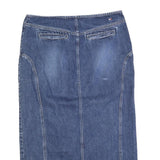 TOMMY HILFIGER Womens Blue Denim Lace Up Midi Cotton Blend Skirt XL Stylish