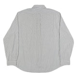 RALPH LAUREN Mens Blue & White Stripe Shirt 2XL Cotton Long Sleeve Button Collar