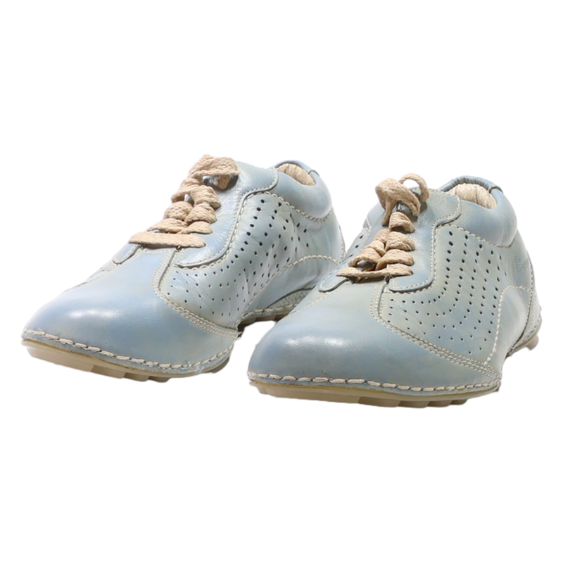 DR MARTENS 2B37 Low Top Trainers Blue Leather Womens UK 5