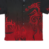 DOGNOSE Mens Black & Red Tribal Print Shirt S Cotton Blend Casual Summer