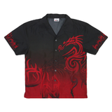 DOGNOSE Mens Black & Red Tribal Print Shirt S Cotton Blend Casual Summer