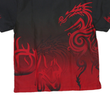 DOGNOSE Mens Black & Red Tribal Print Shirt S Cotton Blend Casual Summer