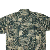 BLUE PRINT Mens Green & Beige Patterned Cotton Blend Shirt XL Relaxed Fit Casual