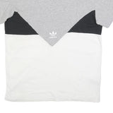 ADIDAS Mens Grey Black & White Cotton Blend T-Shirt L Short Sleeve Crew Neck