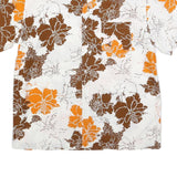 BIAGGINI Mens White Brown & Orange Floral Cotton Blend Shirt 2XL Summer Casual