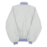 DUNBROOKE Mens White Nylon Button Jacket M Plain Lightweight Retro Track Style