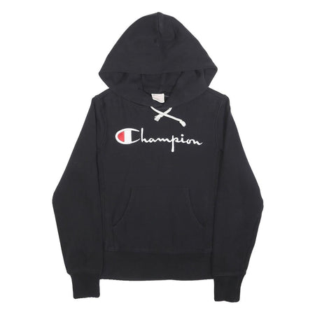 CHAMPION REVERSE WEAVE Womens Black Hoodie S Cotton Classic Pullover Sweatshirt