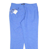 WEEKEND MAX MARA Womens Linen Blue Regular Trousers W34 L32 Classic Zip
